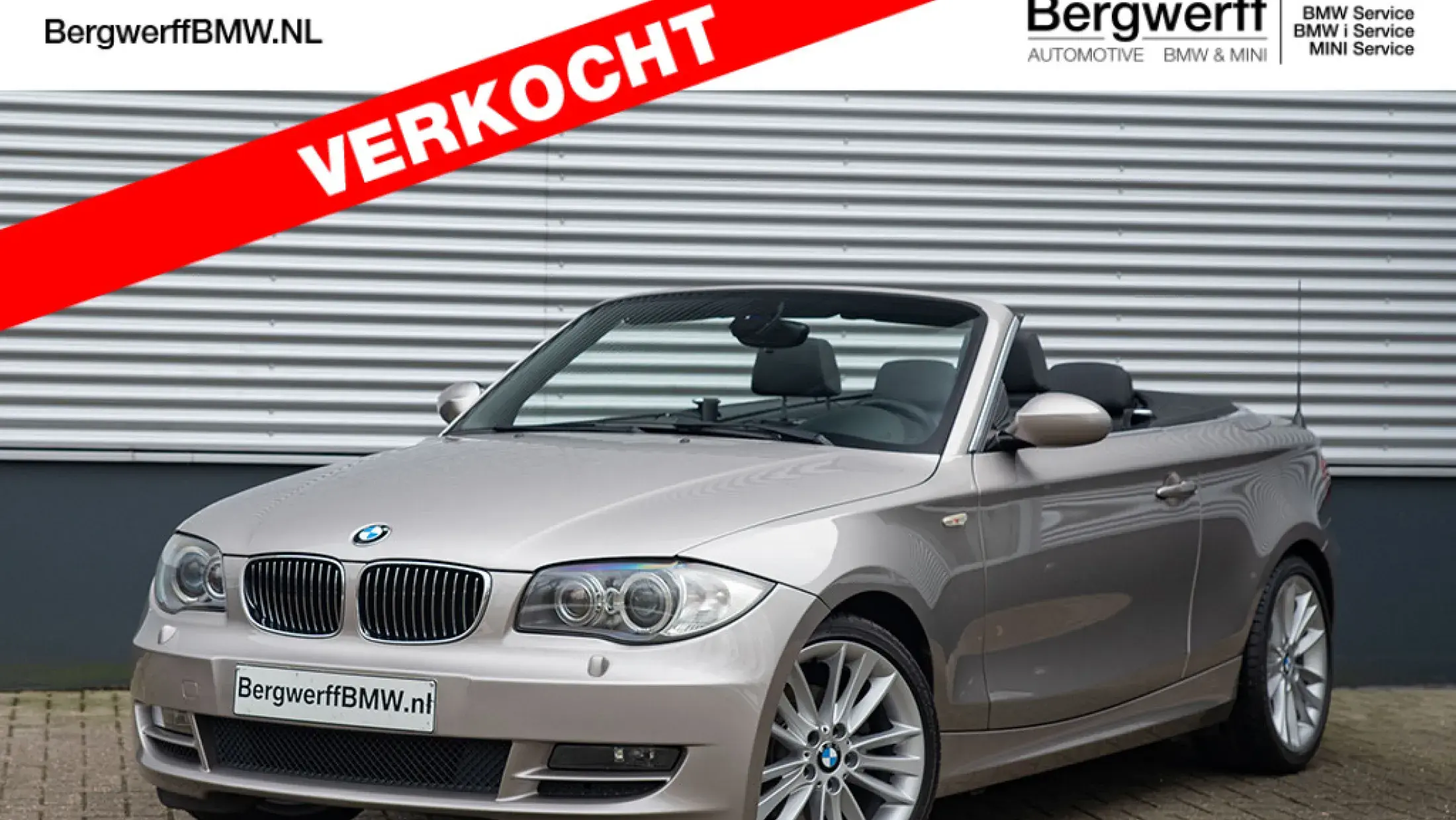 BMW 125i Cabrio Cashmere Silver Leder Boston Schwarz E88 Handgeschakeld Manual Bergwerff