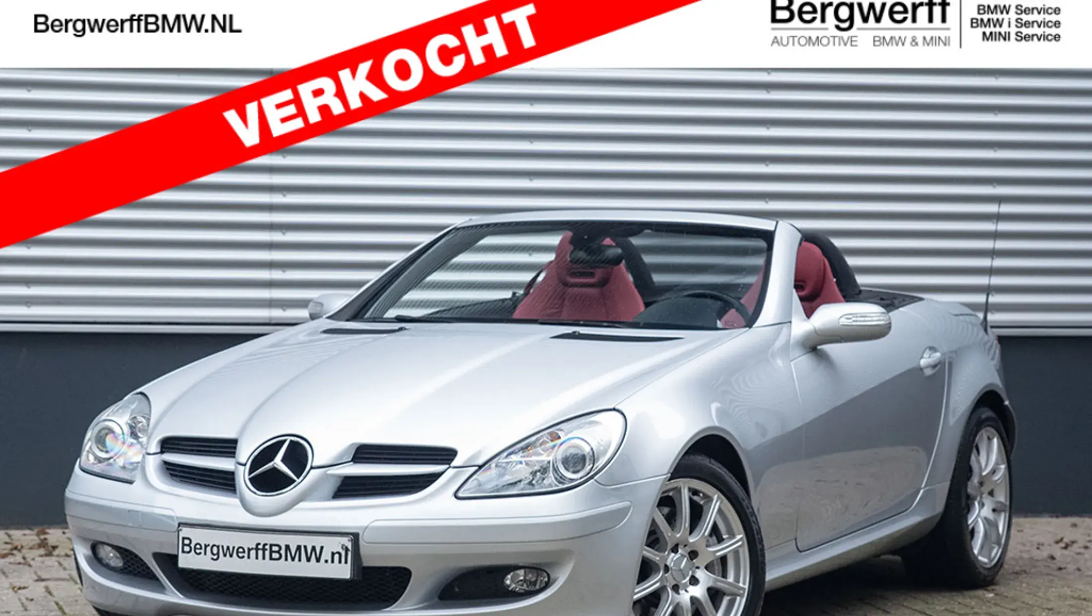 Mercedes Benz SLK klasse 350 Ascot Gray Metallic Rood leder R171 Cabrio Bergwerff