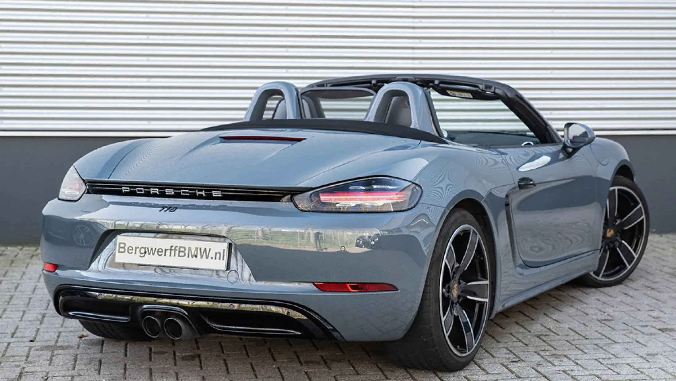 Porsche 718 Boxster S 2.5 PDK Cabrio Sport Chrono Sport Uitlaat 982 Graphit Blauw Metallic Bergwerff