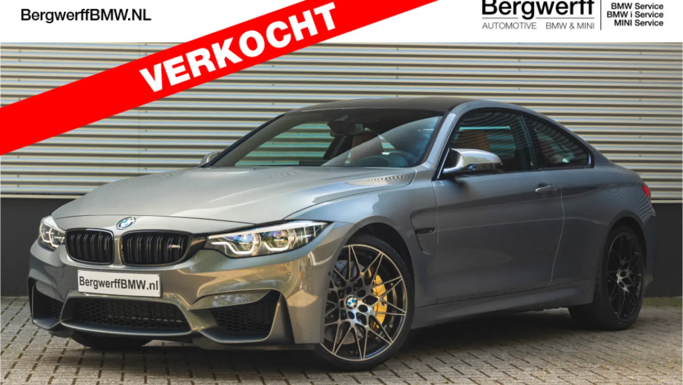 BMW M4 Competition Coupe BMW Individual Special Request Stratus Grey metallic lndividual uitgebreid lederen bekleding Amarobraun