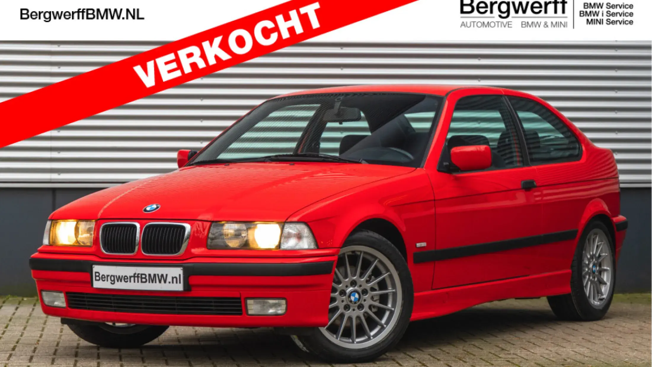 BMW 323ti Compact E36 Hellrot Anthrazit schwarz stof handgeschakeld Manual Bergwerff Classic