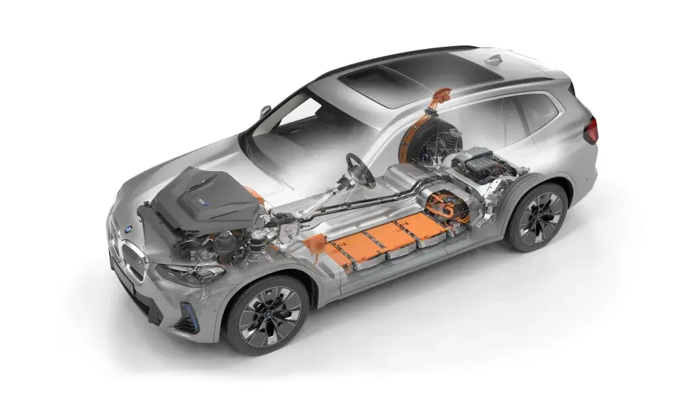 BMW iX3 Electric High Executive Mineral White Metallic Leder Vernasca Mokka stiksel Schwarz G08 SUV