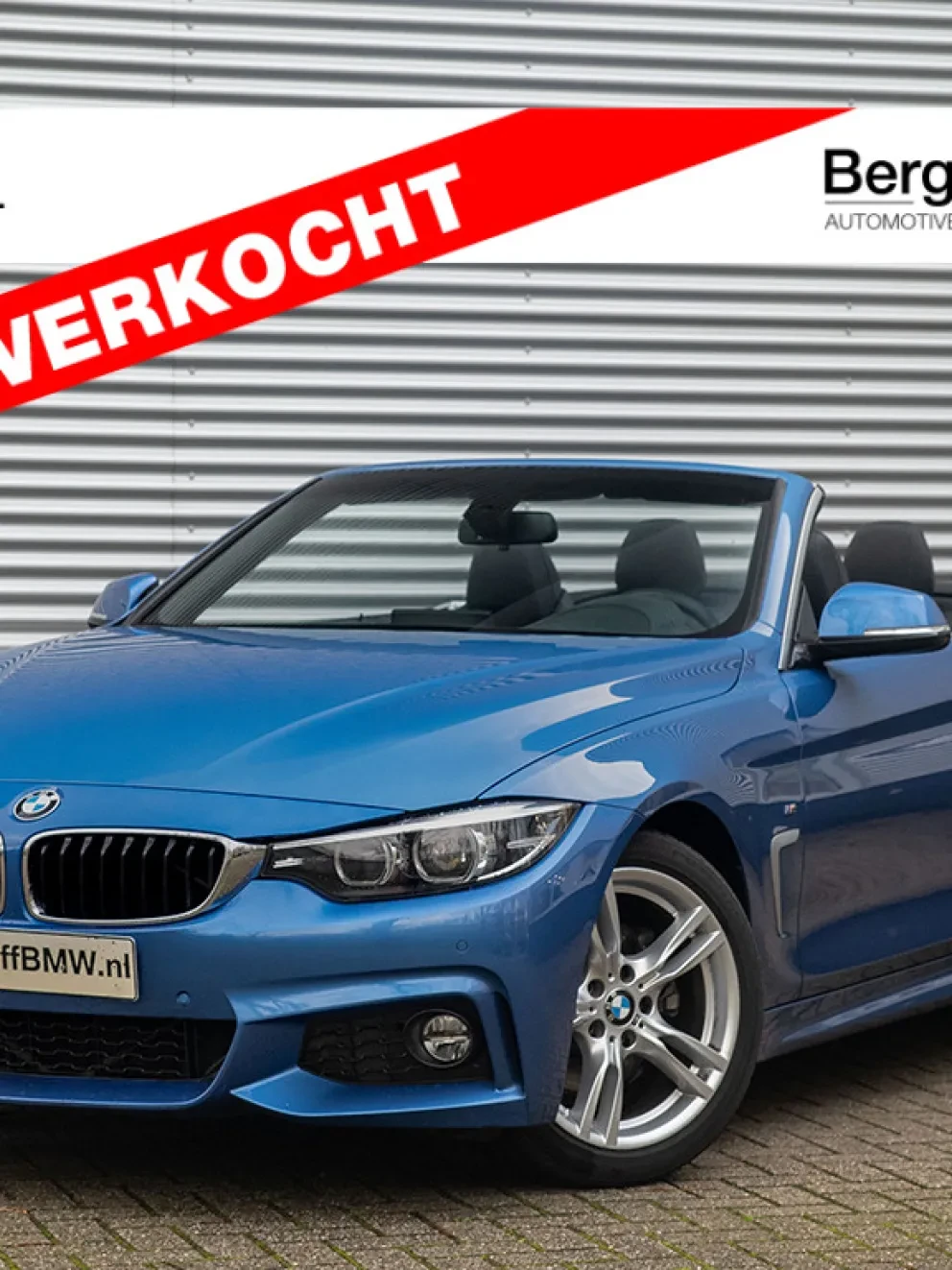 BMW 430i Cabrio Estoril Blue F33 Leder Dakota Schwarz stiksel Blau Schwarz 2019 Bergwerff