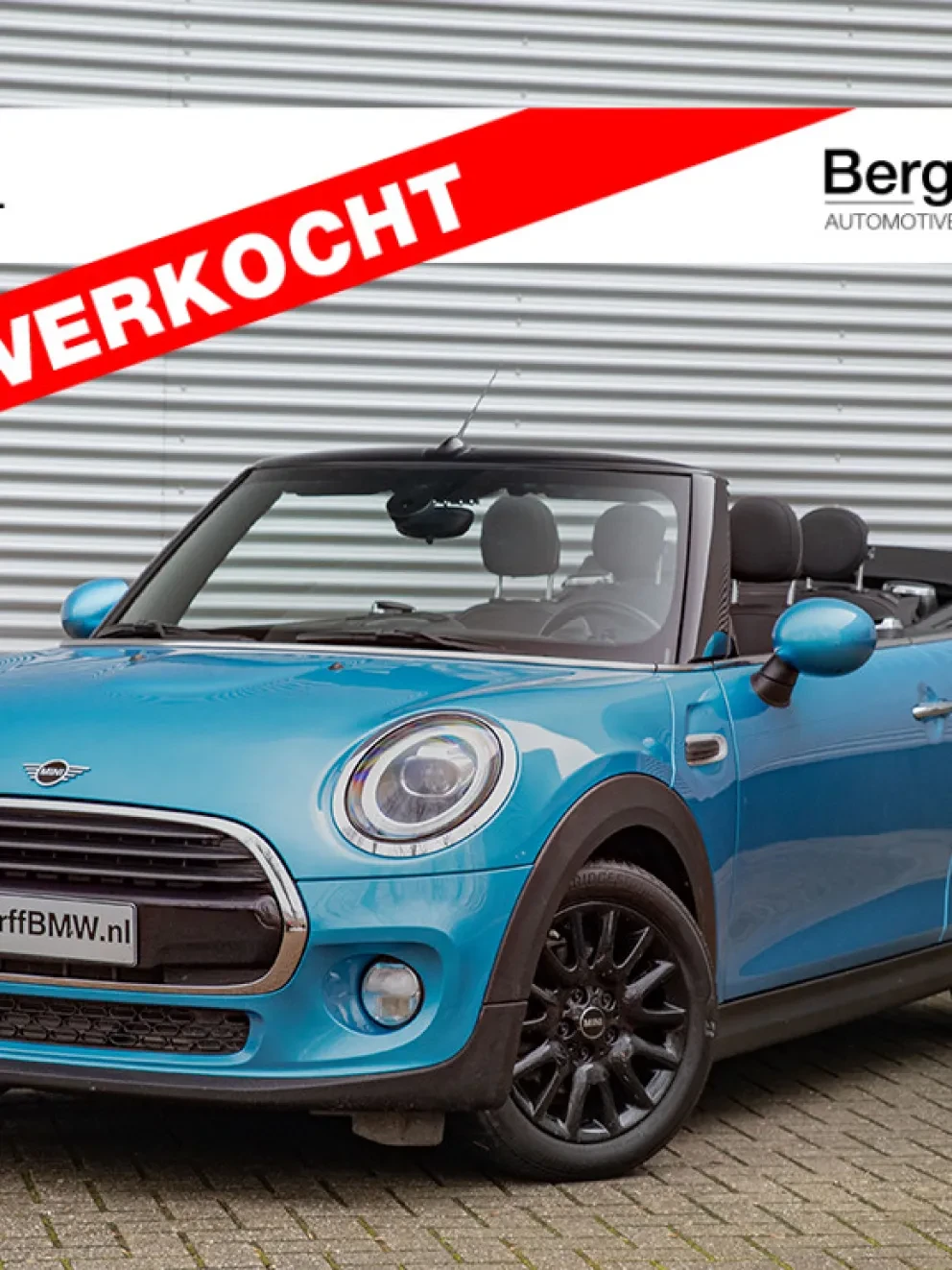 MINI Cooper Cabrio Electric Blue Stof Firework Carbon Black F57 2018 Bergwerff